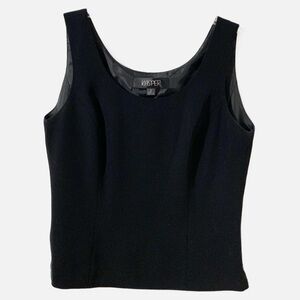 Kasper Fully Lined Sleeveless Scoop Neckline Slightly Cropped Blouse Side Vents